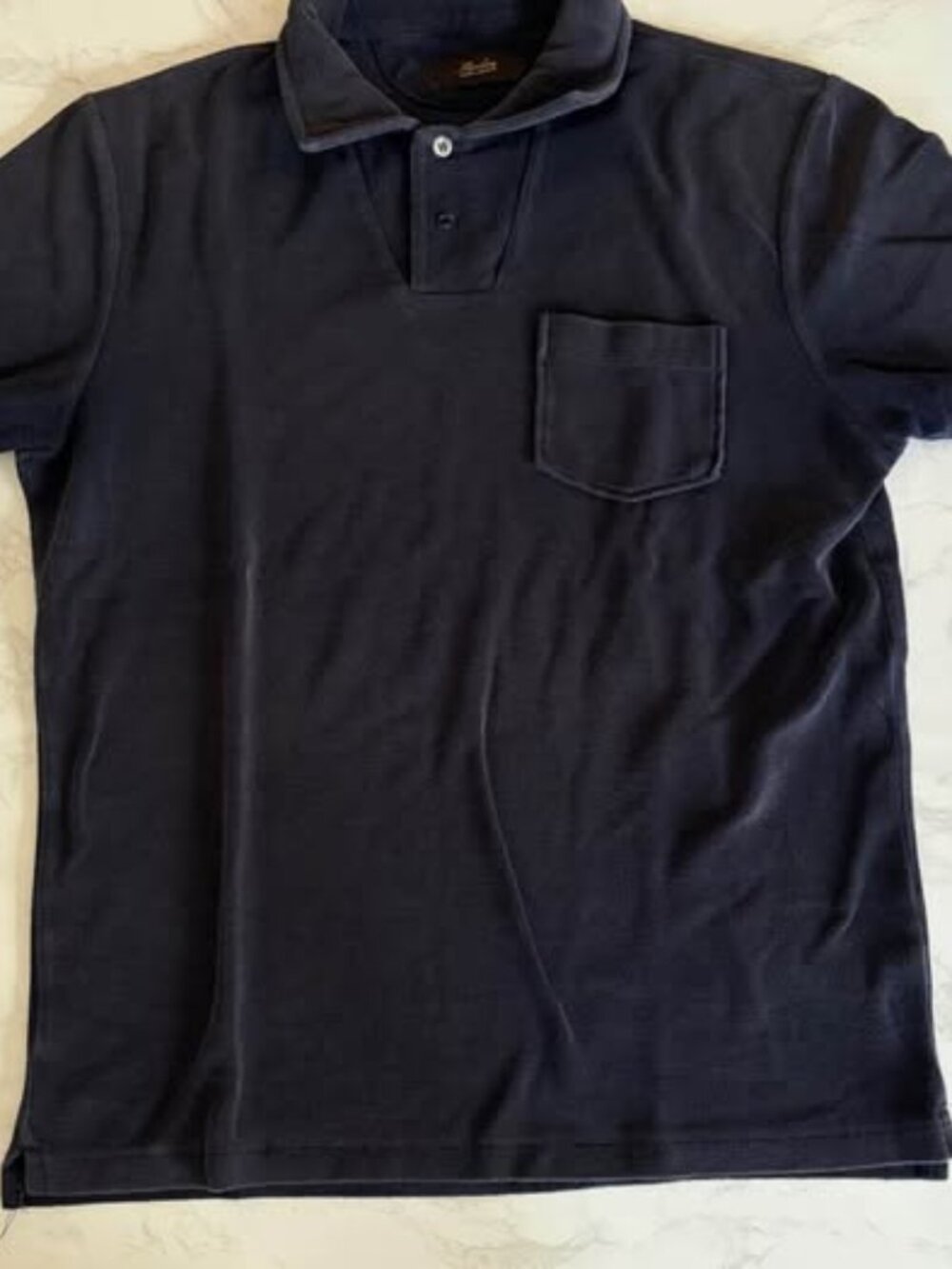 Navy Terry Cloth Polo Shirt